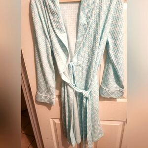 Lightweight Soft Aqua Tie Front Robe